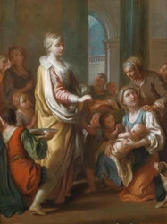 Die Heilige Elisabeth verteilt Almosen